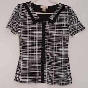 Women's Diana Belle Black & White Goth School Girl Wednesday Adams Size Small